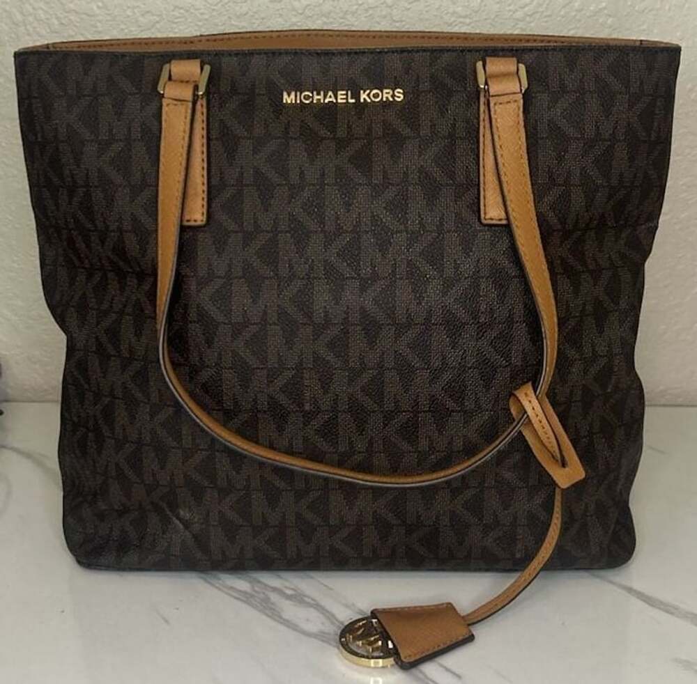 Michael Kors Brown Logo Morgan Large Tote Handbag